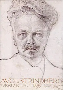 Strindbergs Portrait, gezeichnet von Carl Larsson.